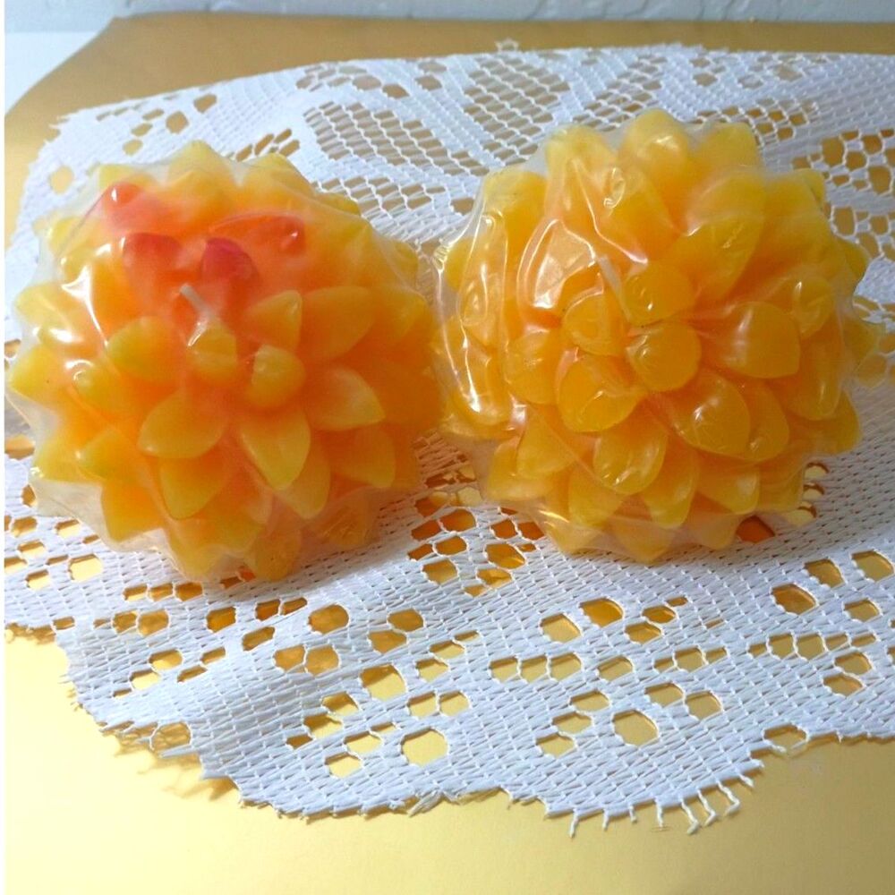 Lemon Colored Floating Candles one has pink coloring~New~ 2 in the Set.